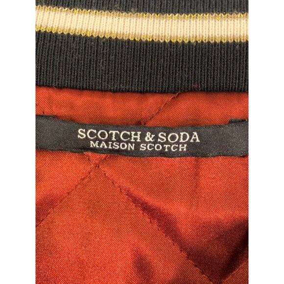 Scotch & Soda S/M Reverse Satin Bomber Jacket Embroider Patches & Stars RT10543 - Picture 5 of 15